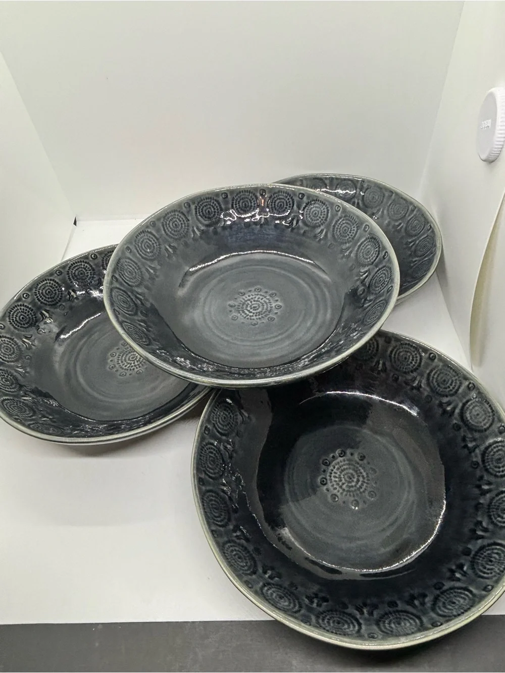 Anthropologie Old HavanaGlazed Stoneware Pasta/Soup Bowl - Slate Gray (Set of 4)